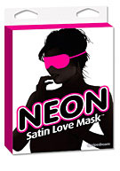 Neon Satin Love Mask - Pink