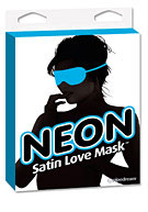 Neon Satin Love Mask - Blue