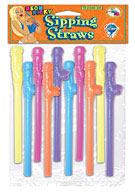 Fun Color Pecker Straws - Neon Dicky 10 Piece Set