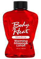 Body Heat Warming Massage Lotion 8 oz. (236ml) - Strawberry