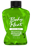 Body Heat Warming Massage Lotion Green Apple 8 oz. (236ml) - Apple