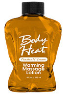 Body Heat Warming Massage Lotion 8 oz. (236ml) - Peaches 'N Cream